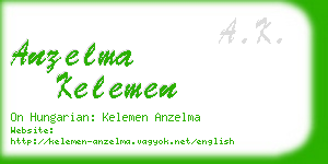 anzelma kelemen business card